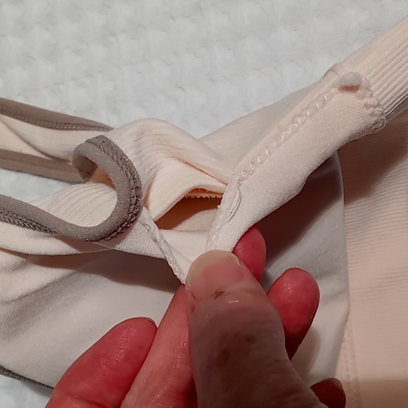 Lucky Brand Ribbed Seamless Comfort Bra Size Large Cream/Tan - Picture 11 of 15